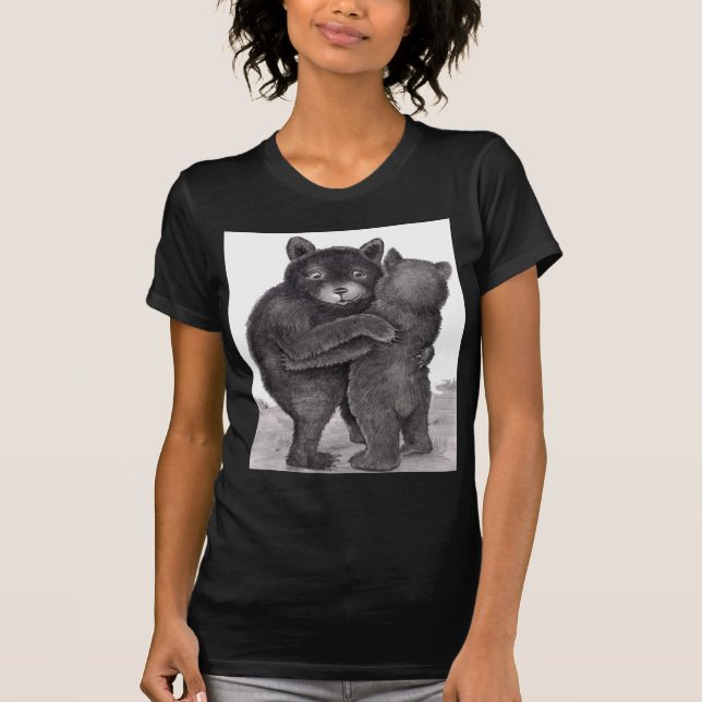 Camiseta Abraço de urso. Dois ursos que abraçam para fora (Frente)