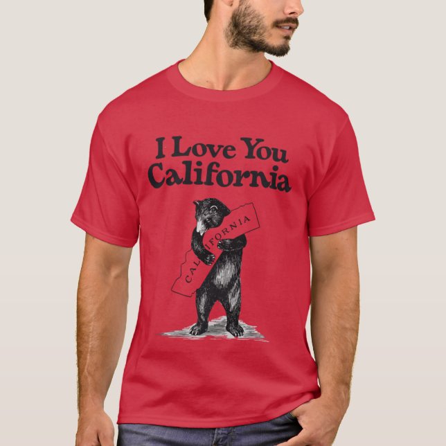 Camiseta Abraço de Urso Eu Amo Califórnia (Frente)