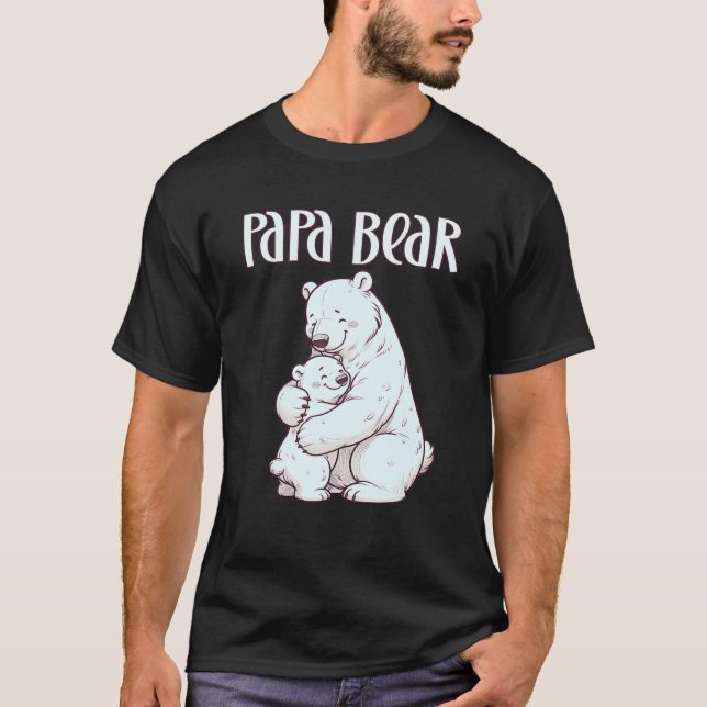 Camiseta Abraço do Urso Polar Dia de os pais do Papa Urso (Frente)