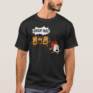 Camiseta Abraço em Grupo Marshmallow Divertido Smores Fogue