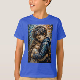 Camiseta Abraço Inocente Arte de Parede em Mosaico 3D