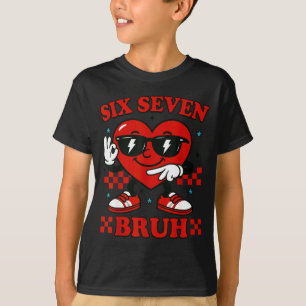Camiseta Abraço Six Seven Bruh Coração 6 7 Meme Dia dos Nam