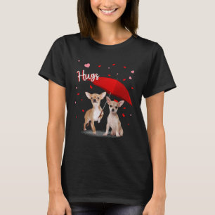 Camiseta Abraços Chihuahua Cachorro Chovendo Dia do Namorad