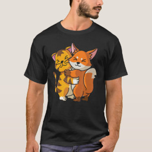 Camiseta Abraços De Animais Do Zoológico De Cuta De Tigre E