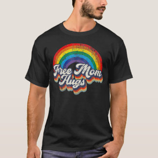 Camiseta Abraços de Mãe Grátis Coração Arco-Íris Bandeira L