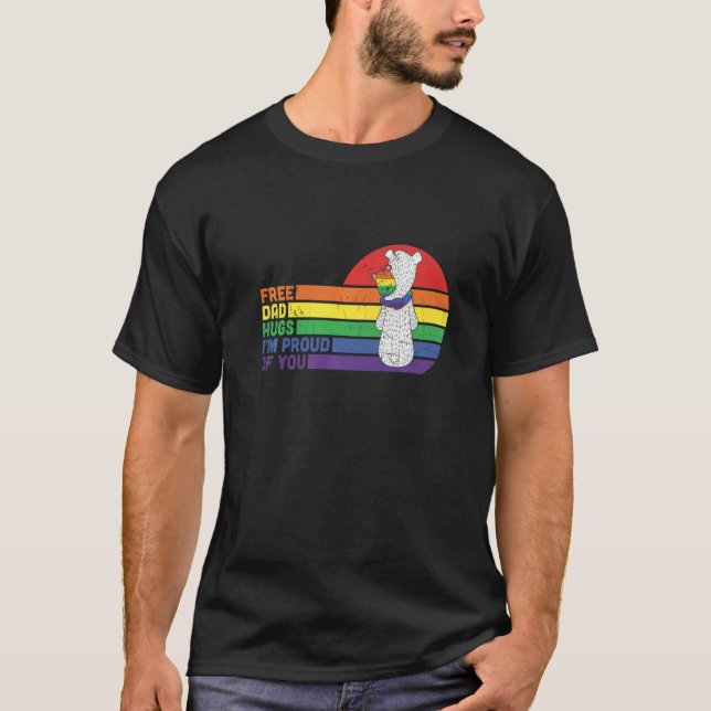 Camiseta Abraços de Pai Grátis Estou Orgulhoso de você Lgbt (Frente)