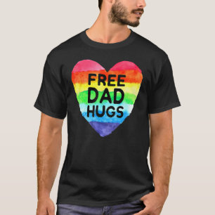Camiseta Abraços de Pai Gratuito Gay Sinalizador do Coração