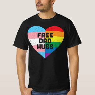 Camiseta Abraços de Pai Gratuito Vintage LGBT Coração Or