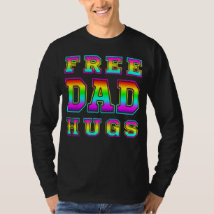 Camiseta Abraços de Pai Gratuitos em Tipografia Colorida de