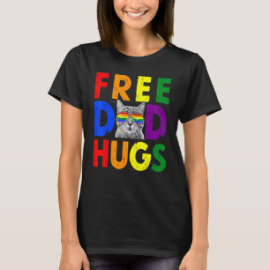 Camiseta Abraços de Pai Gratuitos Purride Ally Cat Rainbow