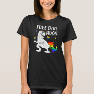 Camiseta Abraços de Pai Livre Dinossaur Rex Vestindo Óculos