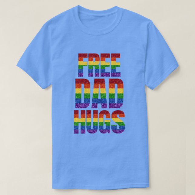 Camiseta Abraços de Pai sem Sinalizador do Orgulho LGBT (Frente do Design)