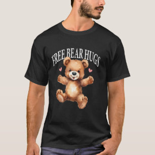 Camiseta Abraços de Urso Grátis Urso de Pelúcia Coração Min