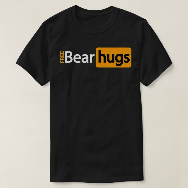 Camiseta Abraços de Urso Livre e Engraçados Abraços de Gay  (Frente do Design)