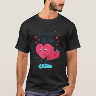 Camiseta Abraços E Beijos Corações Adoram Casais