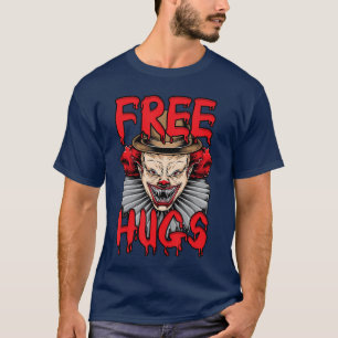Camiseta Abraços Grátis de Halloween Palhaço Assustador Ass