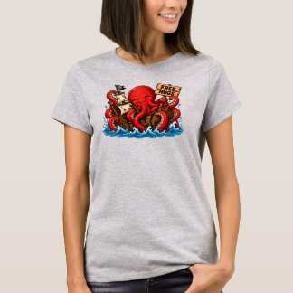 Camiseta Abraços grátis Kraken! Cute Monstro Marinho DND