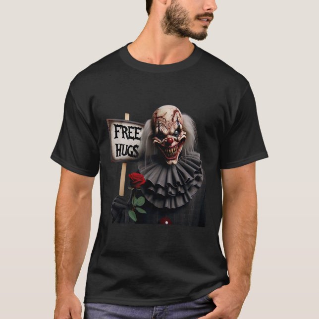 Camiseta Abraços Gratuitos Palhaços Namorados Halloween Hor (Frente)