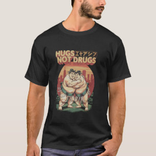 Camiseta Abraços Positivos Engraçado Sumô Japonês 03
