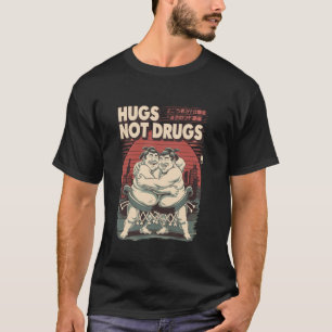 Camiseta Abraços Positivos Engraçados Sumô Japonês