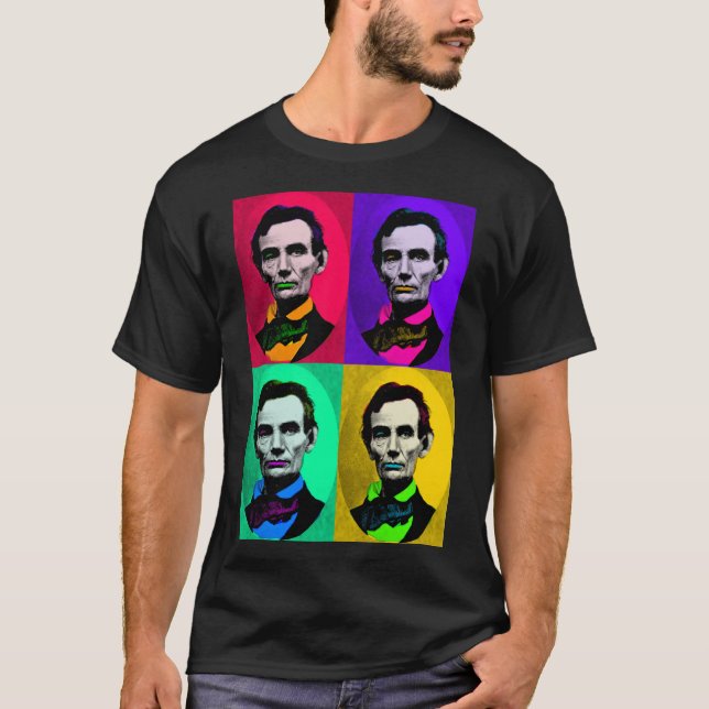 Camiseta Abraham Lincoln 1858, interpretação de Pop art (Frente)