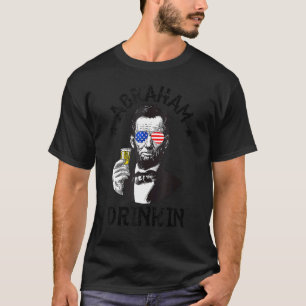 Camiseta Abraham Lincoln 4º De Julho Bebendos Mulheres 1