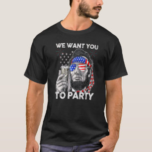 Camiseta Abraham Lincoln 4 De Julho Homens Que Queremos Que