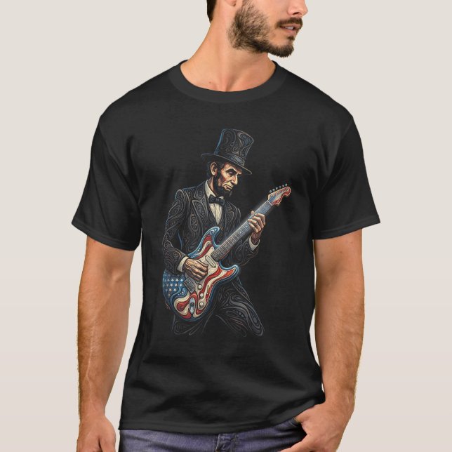 Camiseta Abraham Lincoln Abe Lincoln Tocando (Frente)