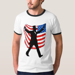Camiseta Abraham Lincoln com a bandeira americana Patriótic