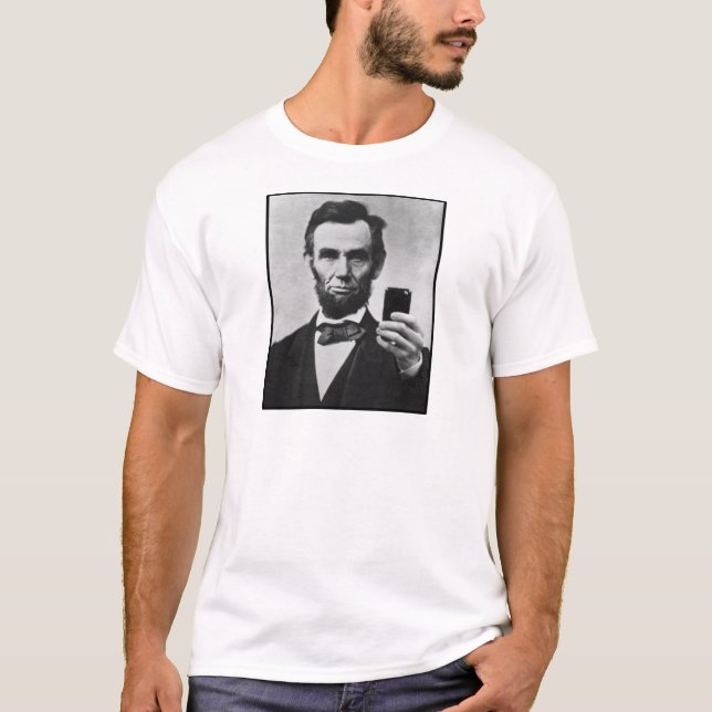 Camiseta Abraham Lincoln com telemóvel (Frente)