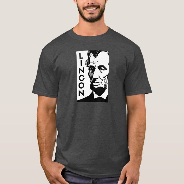 Camiseta Abraham Lincoln - Design político criativo (Frente)