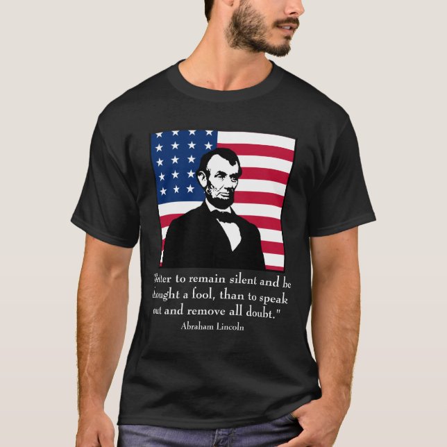 Camiseta Abraham Lincoln e citações (Frente)