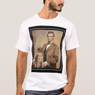 Camiseta Abraham Lincoln e seu gato "Dixie "