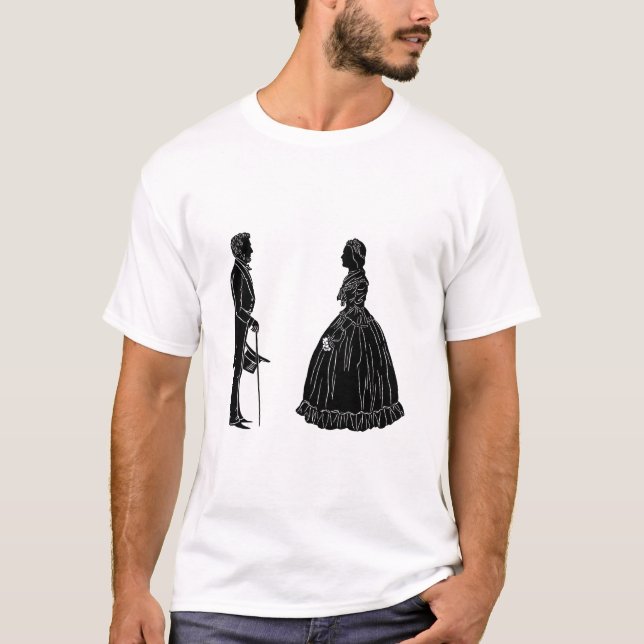 Camiseta abraham lincoln mary todd lincoln silhouette (Frente)