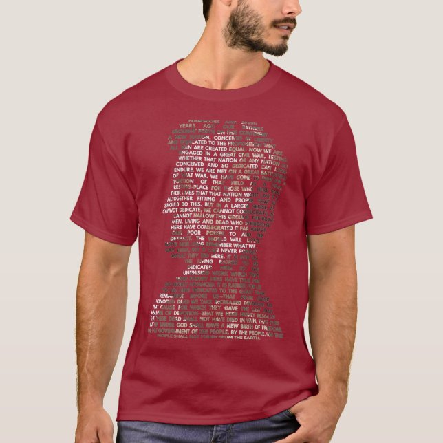 Camiseta Abraham Lincoln Portrait Gettysburg Address (Frente)