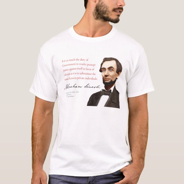 Camiseta Abraham Lincoln Shirt #12 "Prompt Justice" (Frente)
