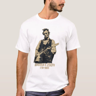 Camiseta Abraham Lincoln Tocando Guitarra 4 de Julho 250º