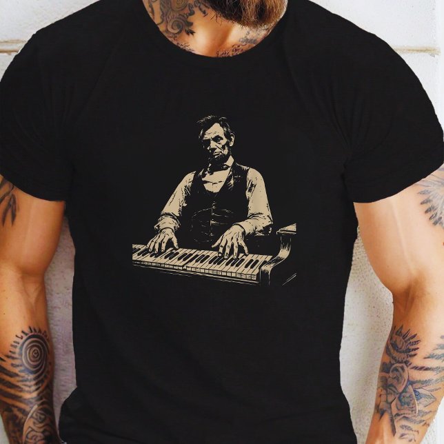 Camiseta Abraham-Lincoln-Tocando-Piano (Criador carregado)
