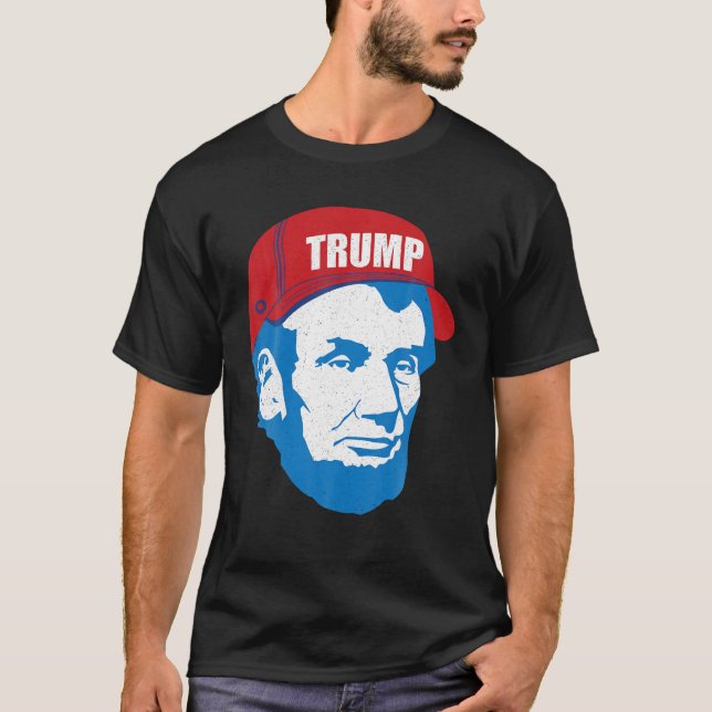 Camiseta Abraham Lincoln Trump Hat 2020 Eleição MAGA Repub (Frente)