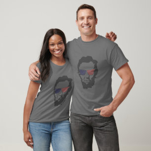 Camiseta Abraham lincoln usa bandeira em vidro T-Shirt