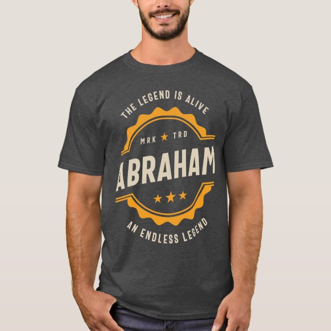 Camiseta Abraham Personalizado Nome Aniversário Presente (Frente)