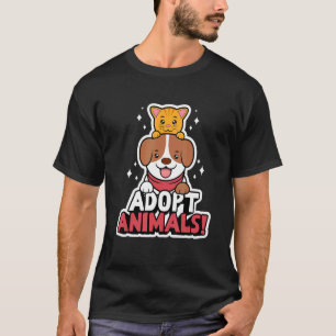 Camiseta Abrigo de Animais de Adoção de Gatos e Cães