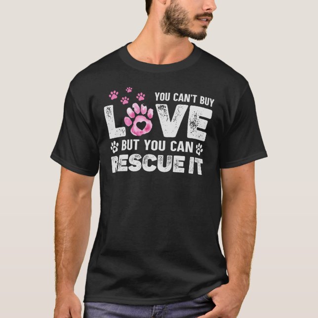 Camiseta Abrigo para animais | Não se pode Comprar amor, vo (Frente)