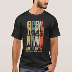 Camiseta Abril 1963 59 Aniversário 59 Anos 1963 Aniversár