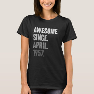 Camiseta Abril Aniversário 66.ª Decoração 66 anos Vintag