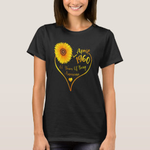 Camiseta Abril De 1960 61º Aniversário Para Mulheres Amor D
