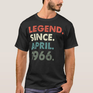 Camiseta Abril De 1966 Ano Legendário 1966 Retro 1966 Legen