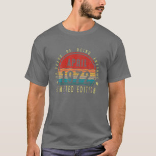 Camiseta Abril De 1972 50 Anos, Presentes Para Homens Vinta