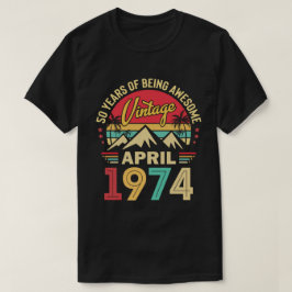 Camiseta Abril de 1974, Vintage abril de 1974, 50º presente