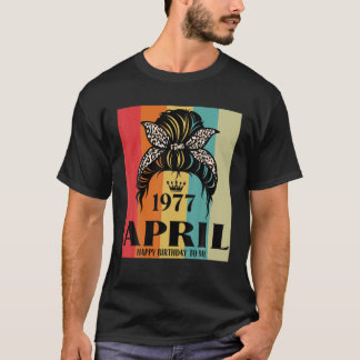 Camiseta Abril de 1977 Aniversário da Menina de Aniversário